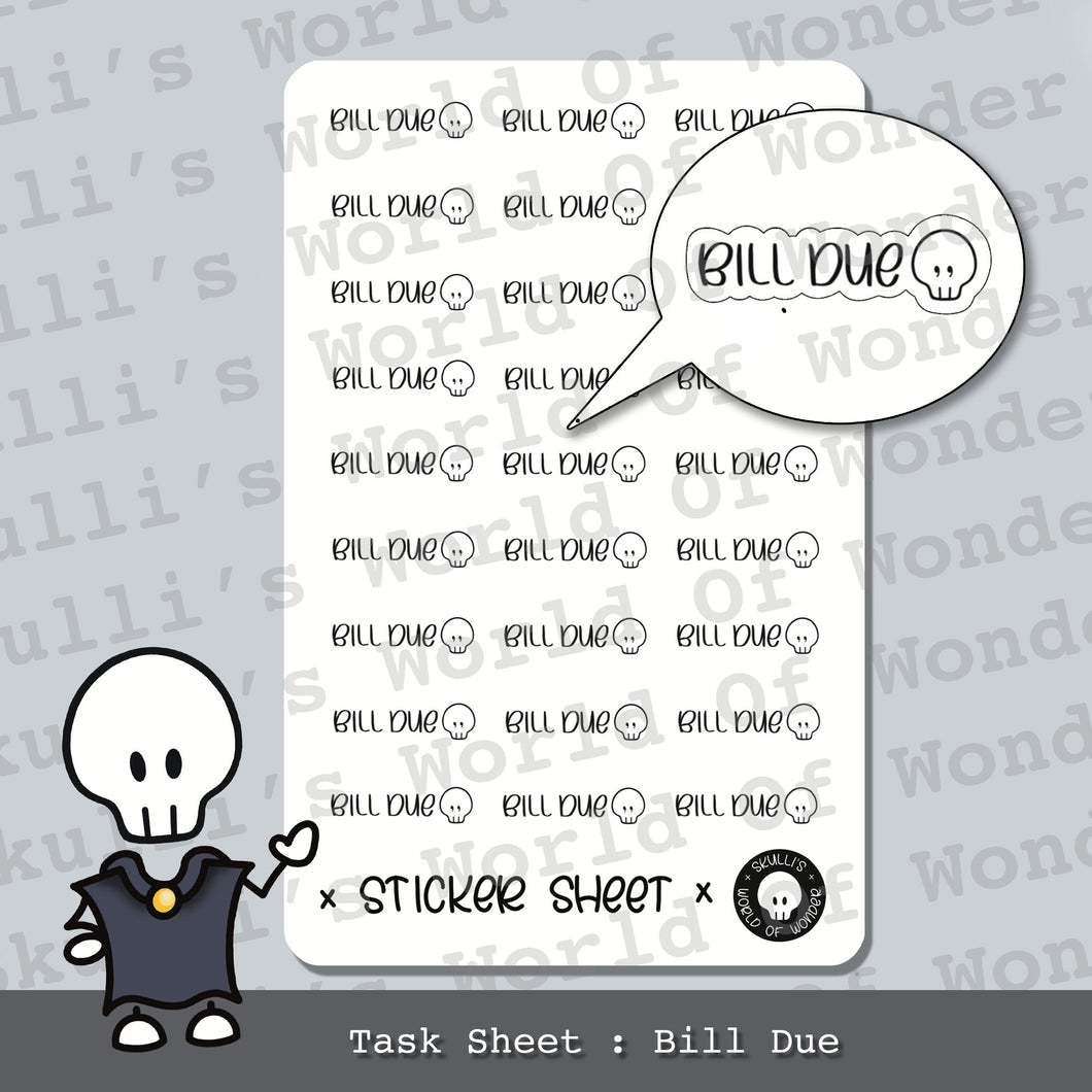 Bill Due Task Sheet